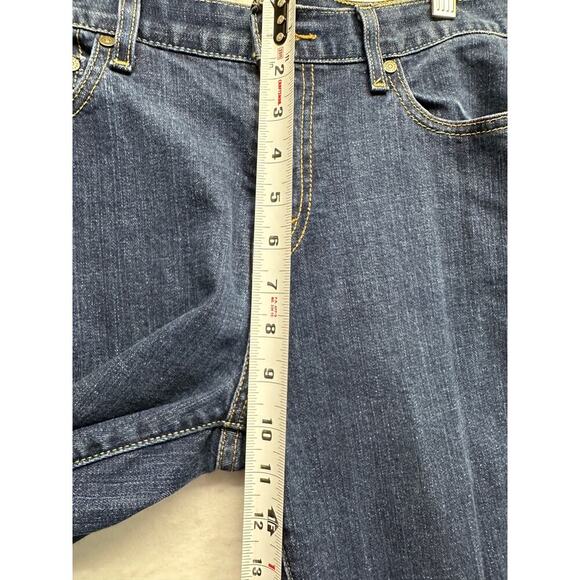 Levis 515 Jeans Women 12 M Boot Cut Mid Rise Dark Wash Denim Stretch 30x30 - Picture 7 of 10